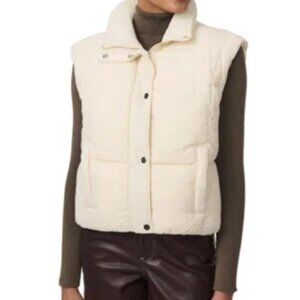 Bernardo Oversized Fit Puffer Vest Cream Size M